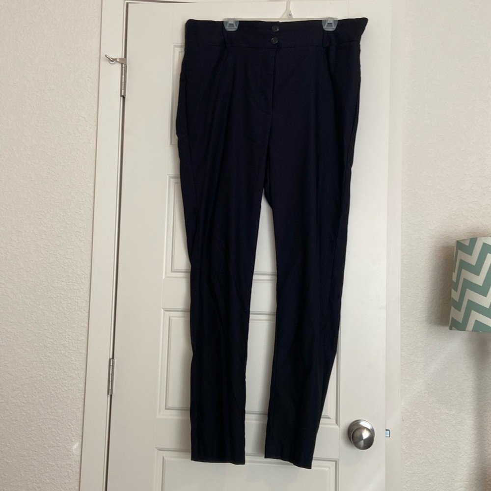 Black straight leg dress pants